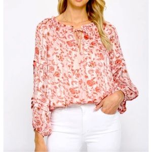 Fate Floral Print Long Sleeve Body Suit Size Large NWT